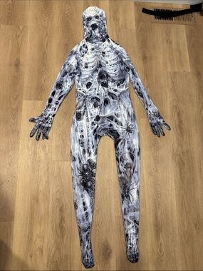 Morphsuits Spider Web Print Full-Body Jumpsuit - Gray/Black Halloween